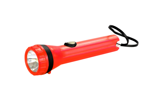 Red torch light on white background