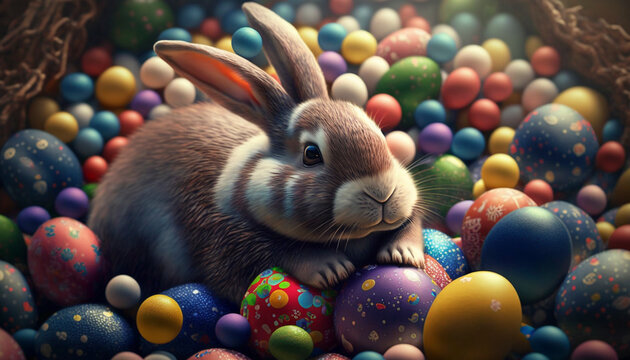 The Easter Bunny's Wonderland of Hidden Eggs - Generative Ai	
