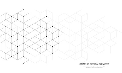 The graphic design elements with isometric shape blocks. Vector illustration of abstract geometric background