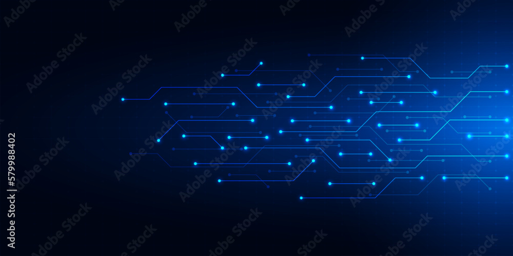 Poster circuit board texture with communication technology concept. creative vector illustration
