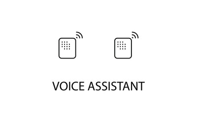 Voice assistance double icon design stock illustration