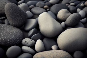 Fototapeta na wymiar Nature gray Pebbles Background. generative ai.
