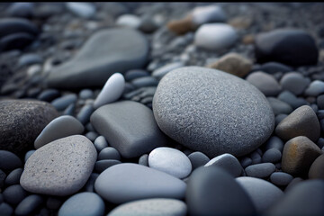 Fototapeta na wymiar Nature gray Pebbles Background. generative ai.