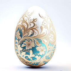 Fototapeta premium easter egg with floral pattern