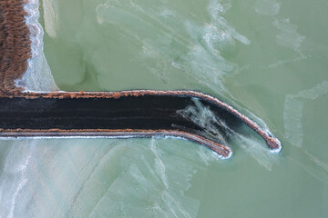 Winter landscape from above at Balaton