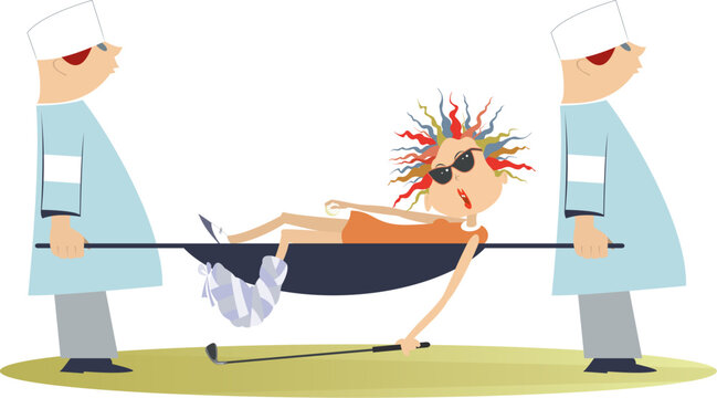 patient on stretcher carried by doctors clip art preview