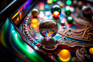 generative ai illustration of pinball machine, table