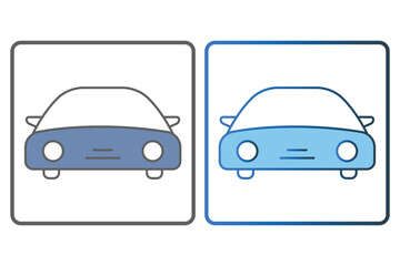 Car icon illustration. icon related to transportation, service, repair. Two tone icon style, lineal color. Simple vector design editable