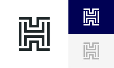 letter H initial logo design vector
