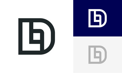 LD or DL letter logo initial design vector