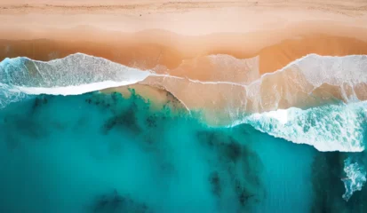  Aerial view to ocean waves. generative ai  © pa-ka