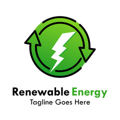 Renewable energy logo template illustration