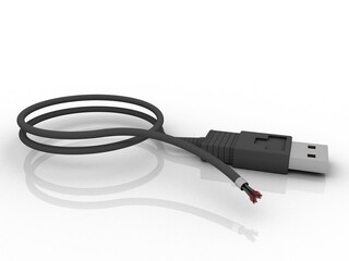 3d rendering Fiber optical cable detail