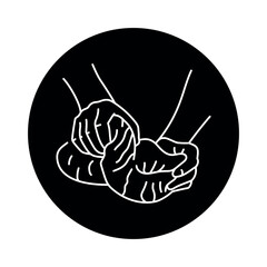 Knead the dough color line icon. Cooking food.