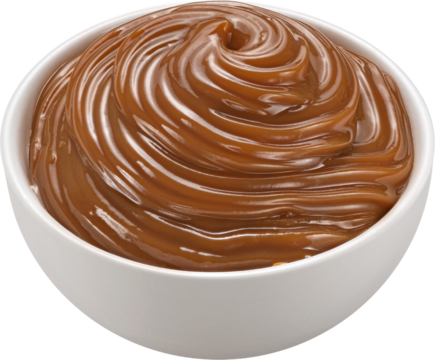 Boiled condensed milk, melted caramel cream isolated