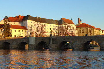 Obraz premium stone bridge in the town of Písek
