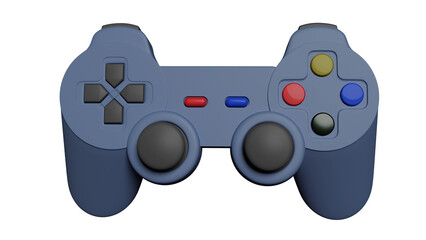 Isolated console gamepad on white background. 3D rendering. Minimalistic still life. Concept art. Video games concept