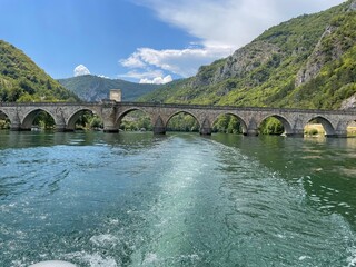 Drina bridge over the river