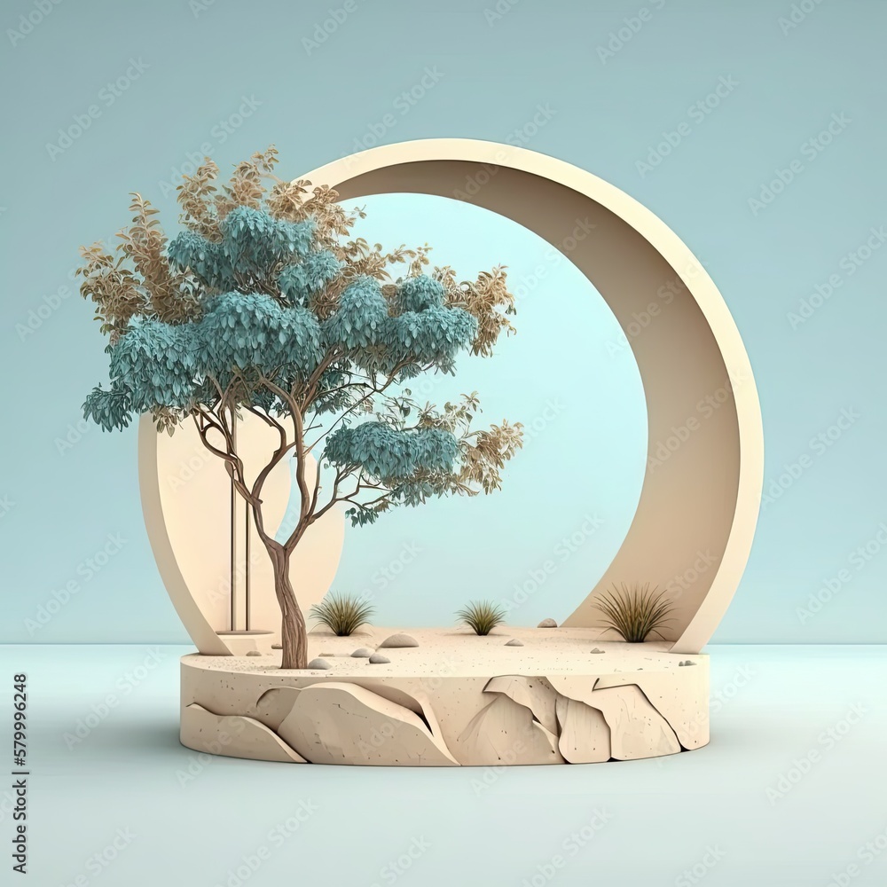 Aufkleber minimalistic studio object display mockup generative ai