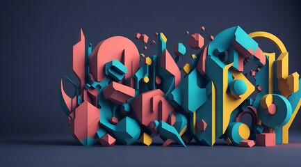 abstract background, wallpaper, 3d shapes