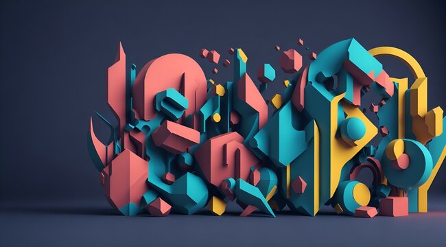 abstract background, wallpaper, 3d shapes