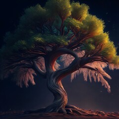 A painting of a tree