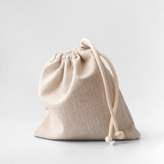 Cloth tied sack isolated on white background