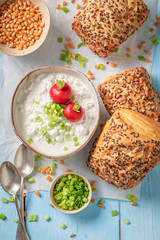 Tasty corn bun as source of protein and vitamins.