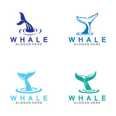  whale tail logo vector illustration design. Whale tail graphic icon © Sunar