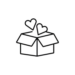 icon gives affection. outline icon