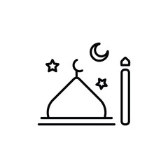 mosque icon. outline icon