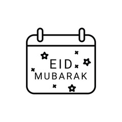 Islamic calendar icon. outline icon