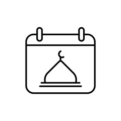 Islamic calendar icon. outline icon
