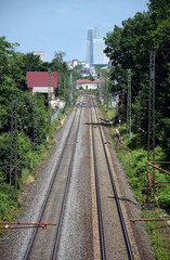 Obraz premium Bahnlinie bei Frankfurt