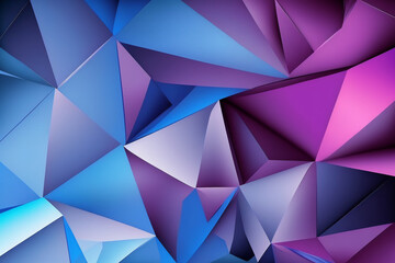 Fototapeta na wymiar Polygonal blue and purple triangle texture, abstract, colors, Generative AI