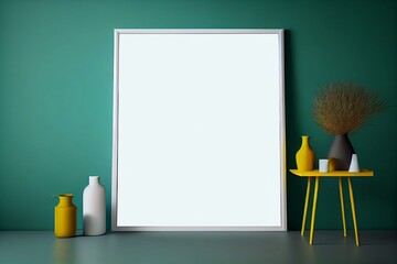 Artistic Mockup of Empty Frame on Wall with classic room background