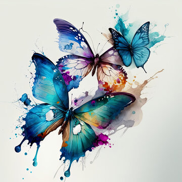 Beautiful Watercolour Butterflies