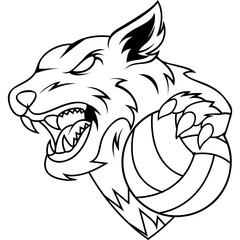 cat animal character mascot sport team badge