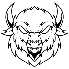 bull animal character mascot sport team badge