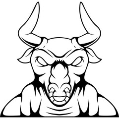 bull animal character mascot sport team badge