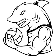 shark animal character mascot sport team badge