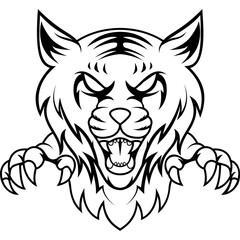 tiger animal character mascot sport team badge