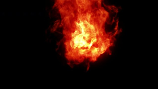 Fire burst on alpha render 3d illustration