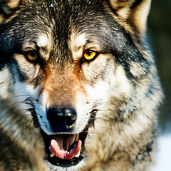 gray wolf lupus portrait