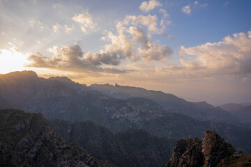 Fototapeta na wymiar the natural mountains in taif saudi arabia
