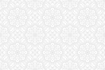 white lace seamless pattern - obrazy, fototapety, plakaty