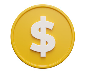 coin dollar yellow 3d