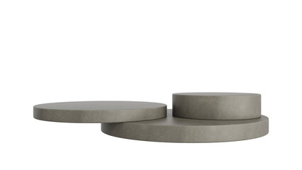 Concrete Podium Product Display Stand On Transparent Background Minimal Showcase. 3D Render Illustration