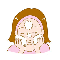 洗顔する若い姓