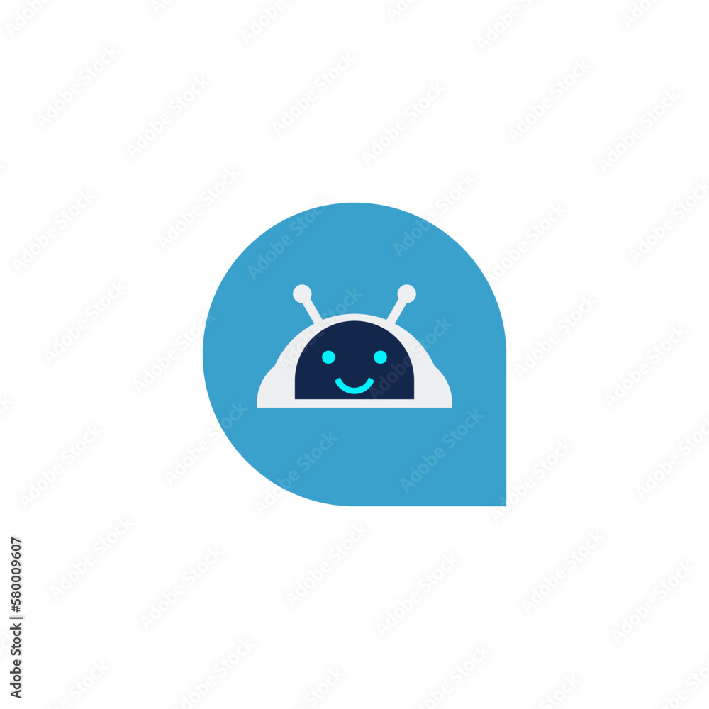 Poster chat bot ai icon. robot virtual assistance for chat logo isolated on white background